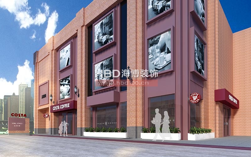 COSTA意式咖啡廳設(shè)計(jì)裝修 主入口效果